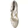 White Lace Crystals Heels Sandals Shoes - Image 6
