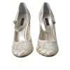 White Lace Crystals Heels Sandals Shoes - Image 5