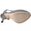 Silver Leather Platform Heels Sandals Shoes - Image 6