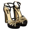 Black Gold Bianca Faux Pearl Sandals - Image 5