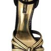 Black Gold Bianca Faux Pearl Sandals - Image 7
