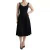 Black Sleeveless A-line Pleated Midi Dress - Image 2