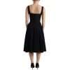 Black Sleeveless A-line Pleated Midi Dress - Image 3
