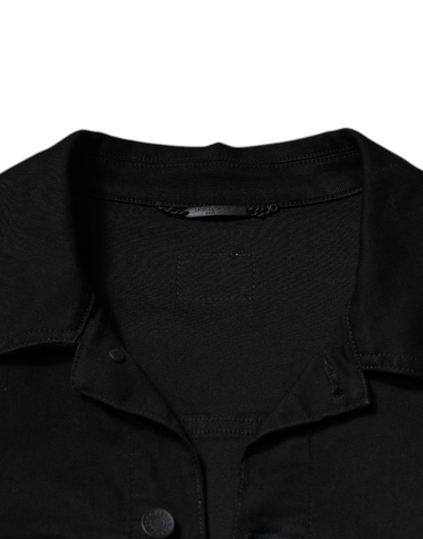 Black DG Cotton Stretch Denim Jacket - Image 6