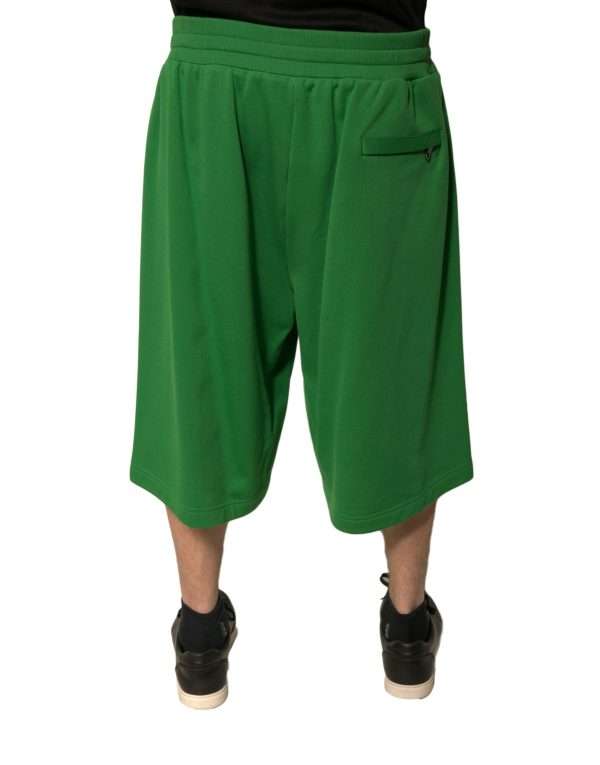 Green Cotton Blend Men Bermuda Shorts - Image 5