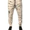 White Printed Cotton Jogger Sweatpants Pants - Image 2