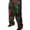 Black Floral Polyester Jogger Sweatpants Pants - Image 3