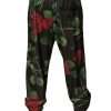Black Floral Polyester Jogger Sweatpants Pants - Image 4