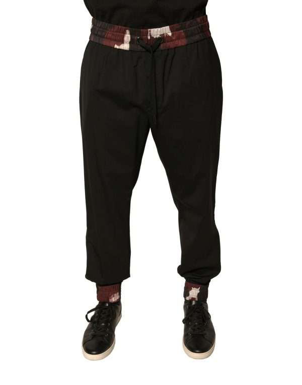 Black Camouflage Wool Jogger Sweatpants Pants - Image 2
