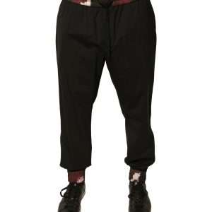 Black Camouflage Wool Jogger Sweatpants Pants