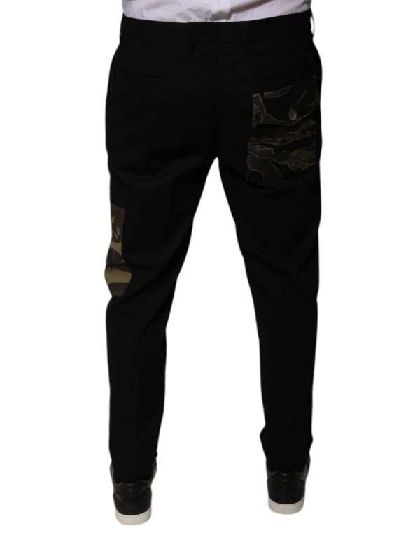 Black Cotton Men Cargo Casual Pants - Image 4