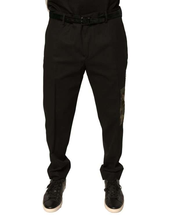 Black Cotton Men Cargo Casual Pants - Image 5