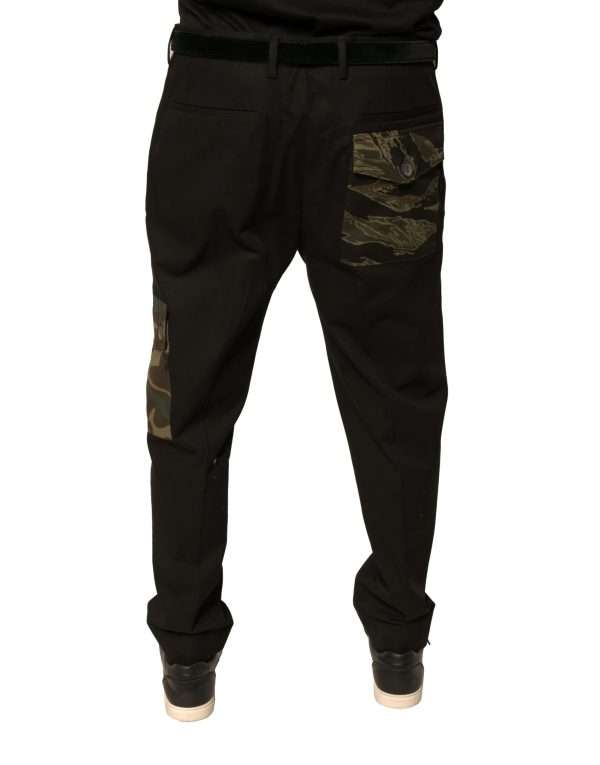 Black Cotton Men Cargo Casual Pants - Image 7