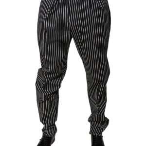 Black Stripes Skinny Dress Pants