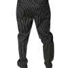 Black Stripes Skinny Dress Pants - Image 4