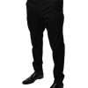 Black Cotton Tapered Formal Dress Pants - Image 3