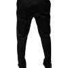 Black Cotton Tapered Formal Dress Pants - Image 4