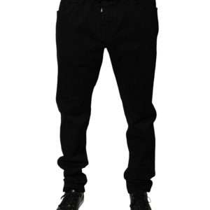 Black Logo Cotton Stretch Skinny Denim Jeans
