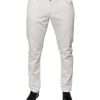 White Cotton Skinny Denim Jeans - Image 2