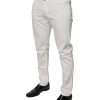 White Cotton Skinny Denim Jeans - Image 3