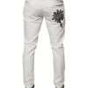 White Cotton Skinny Denim Jeans - Image 4