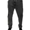 Dark Gray Cotton Skinny Denim Jeans - Image 2