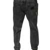 Dark Gray Cotton Skinny Denim Jeans - Image 4