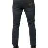 Dark Gray Cotton Skinny Denim Jeans - Image 4