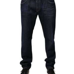 Dark Blue Cotton Skinny Denim Jeans