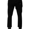 Black Cotton Stretch Logo Skinny Denim Jeans - Image 4