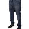 Dark Blue Cotton Logo Skinny Denim Jeans - Image 3