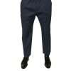 Blue Cotton Men Skinny Dress Pants - Image 2