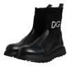 Black DG Logo Horse Sock Ankle Boots Shoes - Image 4