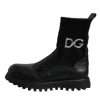Black DG Logo Horse Sock Ankle Boots Shoes - Image 6