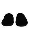 Black Viscose Velvet Slides Flat Slipper Shoes - Image 2