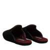 Black Viscose Velvet Slides Flat Slipper Shoes - Image 5