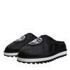 Black Nylon Quilted Logo Patch Sandals Slides Shoes - Image 3