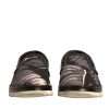 Black Canvas Tropical Print Slip On Shoes - Image 2