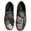 Black Canvas Tropical Print Slip On Shoes - Image 3
