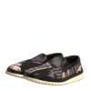 Black Canvas Tropical Print Slip On Shoes - Image 4