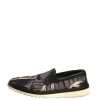 Black Canvas Tropical Print Slip On Shoes - Image 6