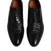 Black Leather Derby Wingtip Lace Up Formal Dress Shoes - Image 3