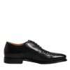 Black Leather Derby Wingtip Lace Up Formal Dress Shoes - Image 7