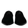 Black Velvet Cotton Lace Up Derby Shoes - Image 2