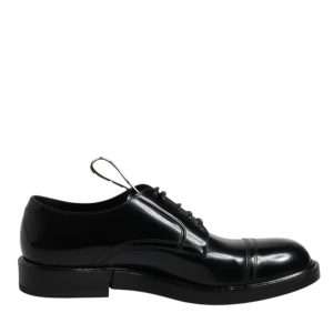 Black Patent Leather Derby Lace Up Formal Dress Shoes