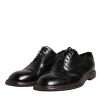 Black Leather Lace Up Men Derby Formal Shoes - Image 4