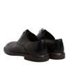 Black Leather Lace Up Men Derby Formal Shoes - Image 5