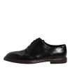 Black Leather Lace Up Men Derby Formal Shoes - Image 6