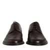 Brown Leather Derby Wingtip Lace Up Formal Dress Shoes - Image 2