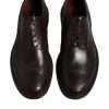 Brown Leather Derby Wingtip Lace Up Formal Dress Shoes - Image 3